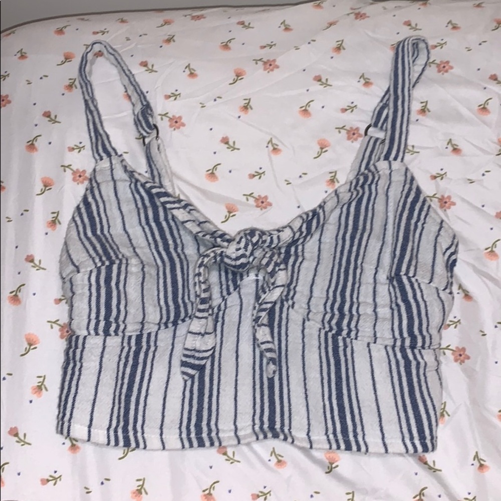 small striped cropped tank from hollister